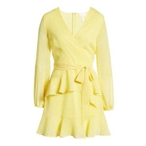 Leith Long Sleeve Wrap Front Minidress size Small